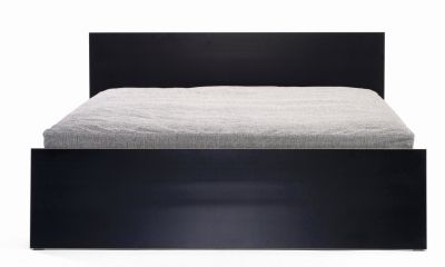 Stockholm Lit bouleau multiplex avec tête haute 140 noir Richard Lampert 